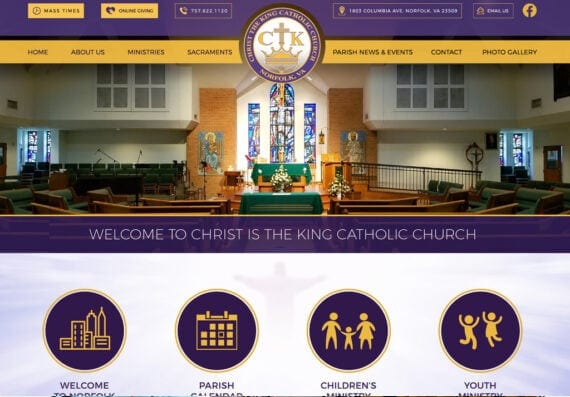 Website Design Catholic Churches Norfolk VA