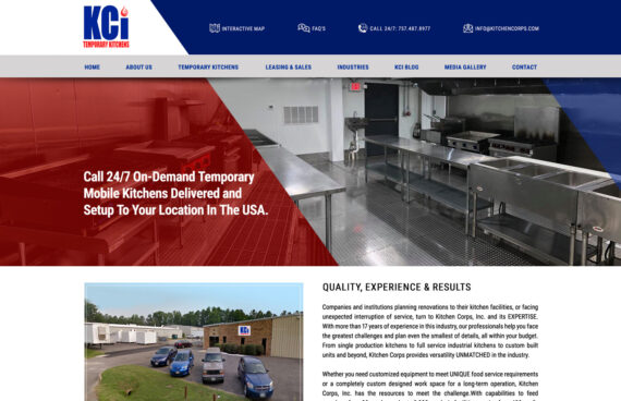 Temporary Kitchen Trailers Web Design. Website Design Temporary Kitchens.