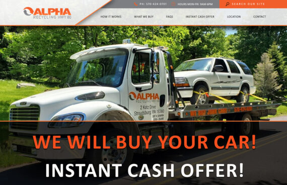 Web Design Junk Car Recycling. Recycling business website design