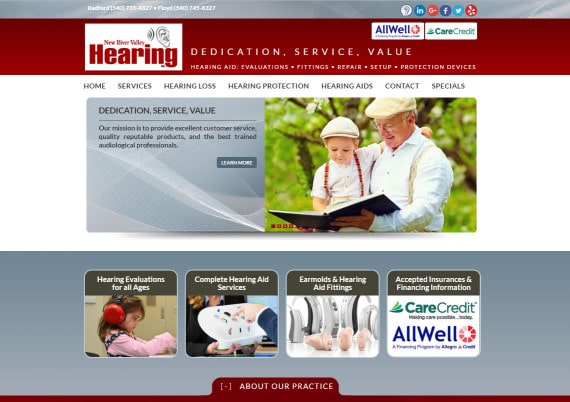 Website Design Audiology, Hearing Aids Virginia