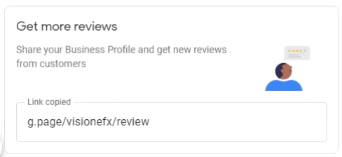 Get Your Google My Business Direct Link for customer reviews.