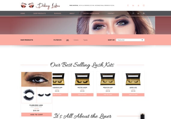 Website Design Ecommerce Beauty Products. Web design for beauty products.