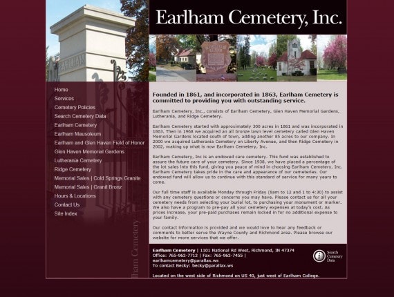 Memorial website design -Websites for Cemeteries