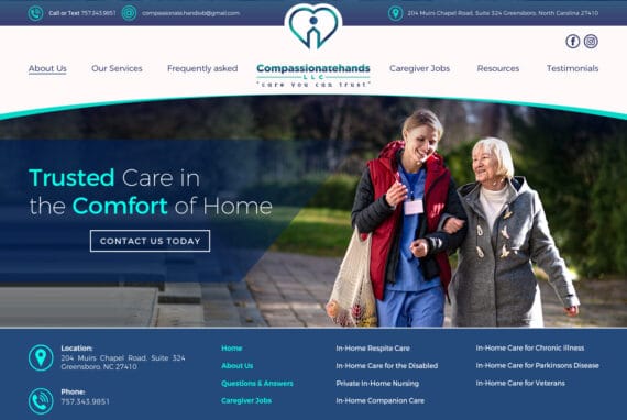 Web Design In-Home Senior Care Services – In-Home Care Website Design NC