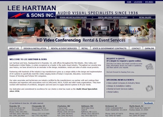 Audio Visual Website Design Roanoke VA