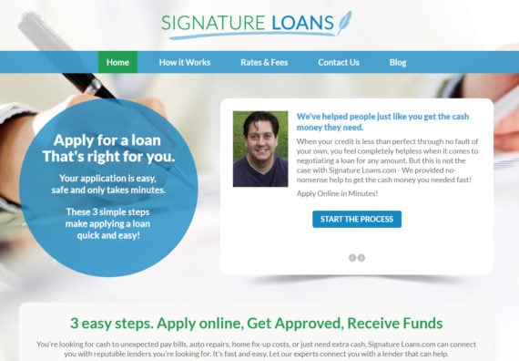 Online Cash Lending Website Design