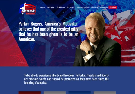 Website Design Motivational Speaker. Web design for motivation business consultant.