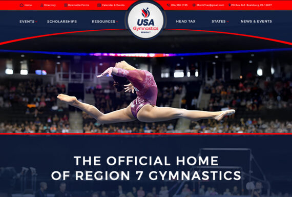 Gymnastics Web Page Design