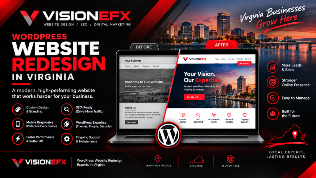 WordPress website redesign services in Virginia