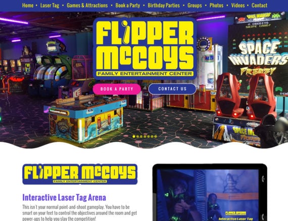 Entertainment Arcade Website Design