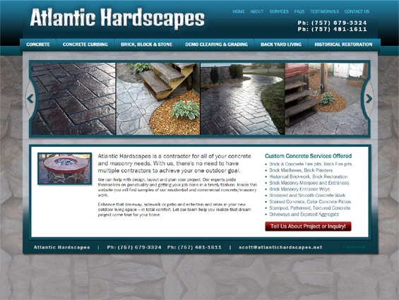 Web Design for Hardscape Contractors Virginia Beach