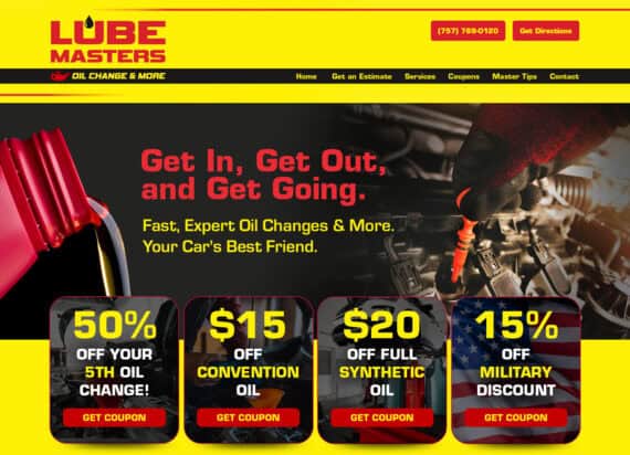 Website Design Auto Services, Site Design Oil Change Shops