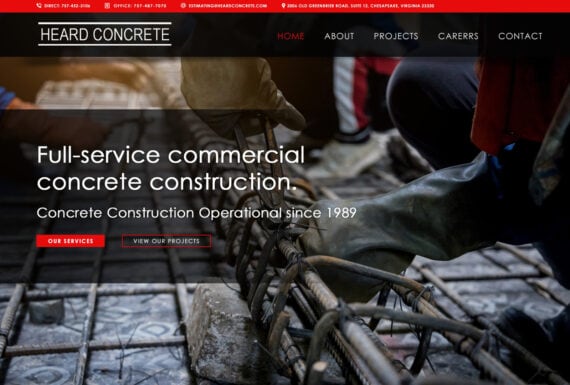 Concrete Company Website Design Chesapeake VA