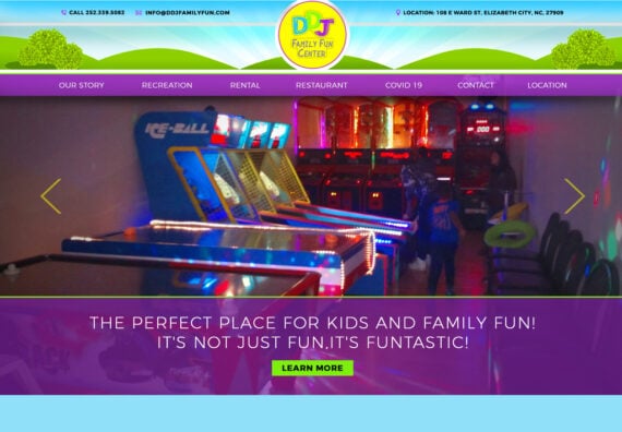 Web Design Family Entertainment Centers NC. Web design for arcade centers.