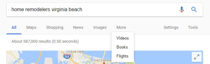 Directories dominate over small business websites on Google