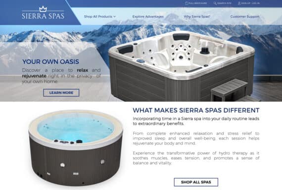 eCommerce Web Design Spa Products