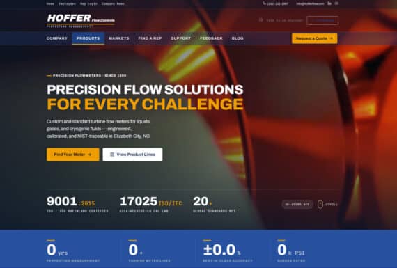 Flowmeter Manufacturer Website Redesign