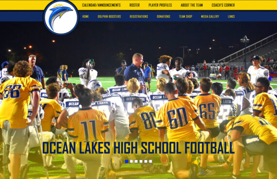 Football Team Website Design. Sports Team Web Design