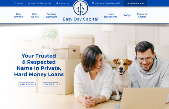 Private Lending Website Design. Online Lending Web Design