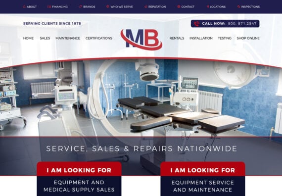 Website Design Medical Equipment Business. Medical equipment business website design
