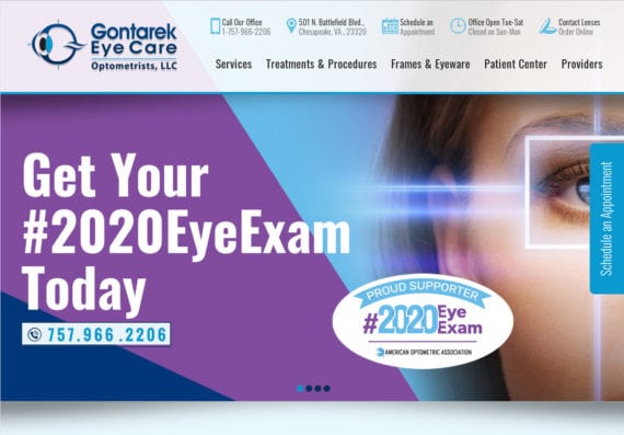 Website Design Optometrist Practice Virginia Beach
