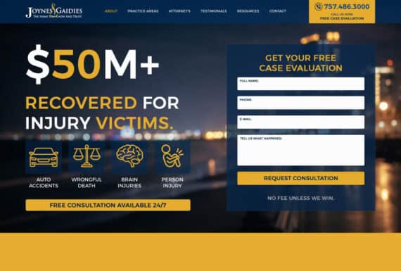 Personal Injury Practice Website Design