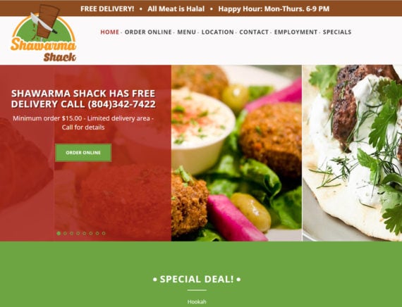 Fast food Website design, Restaurant cafe website design