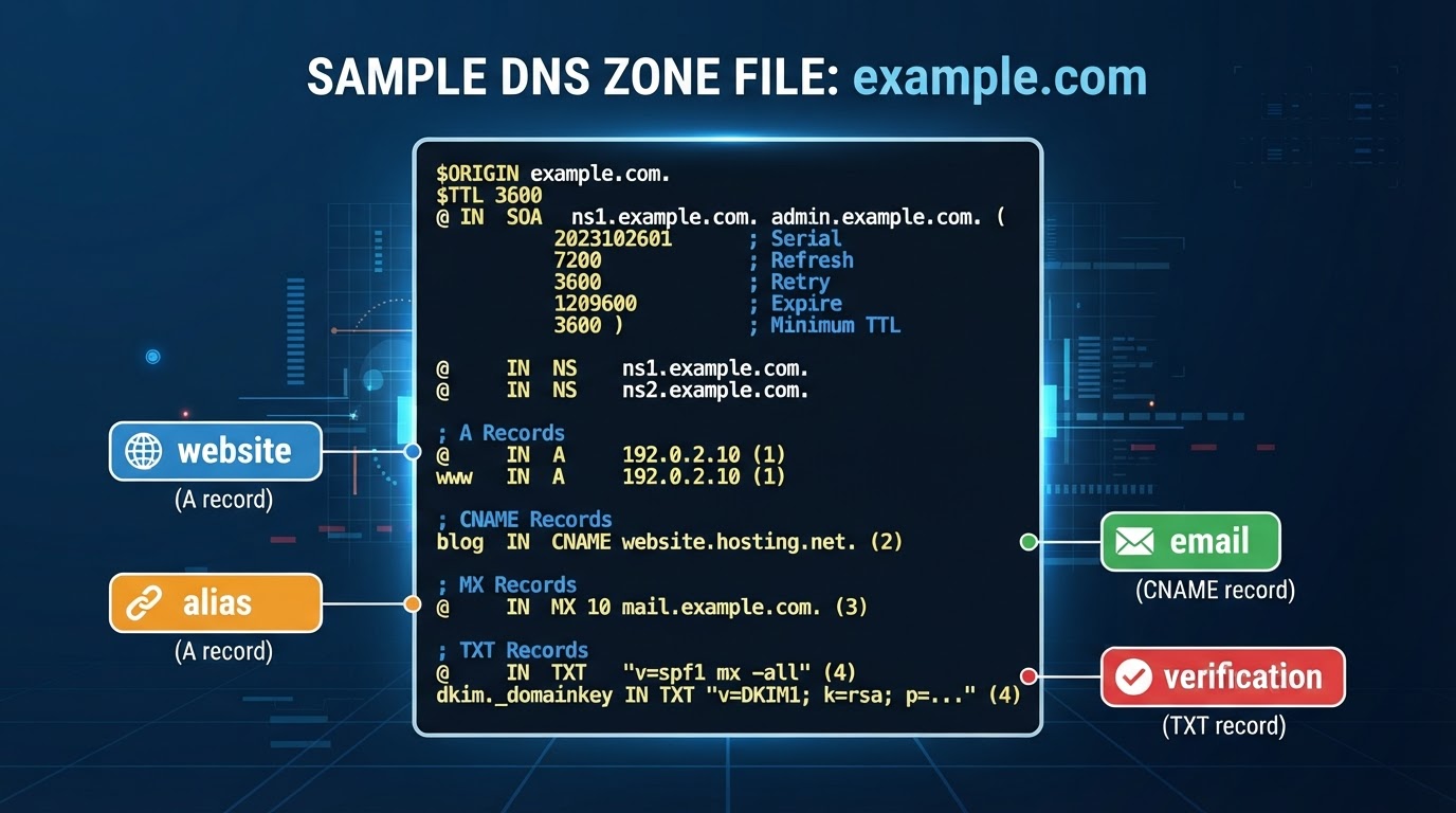 Annotated zone file