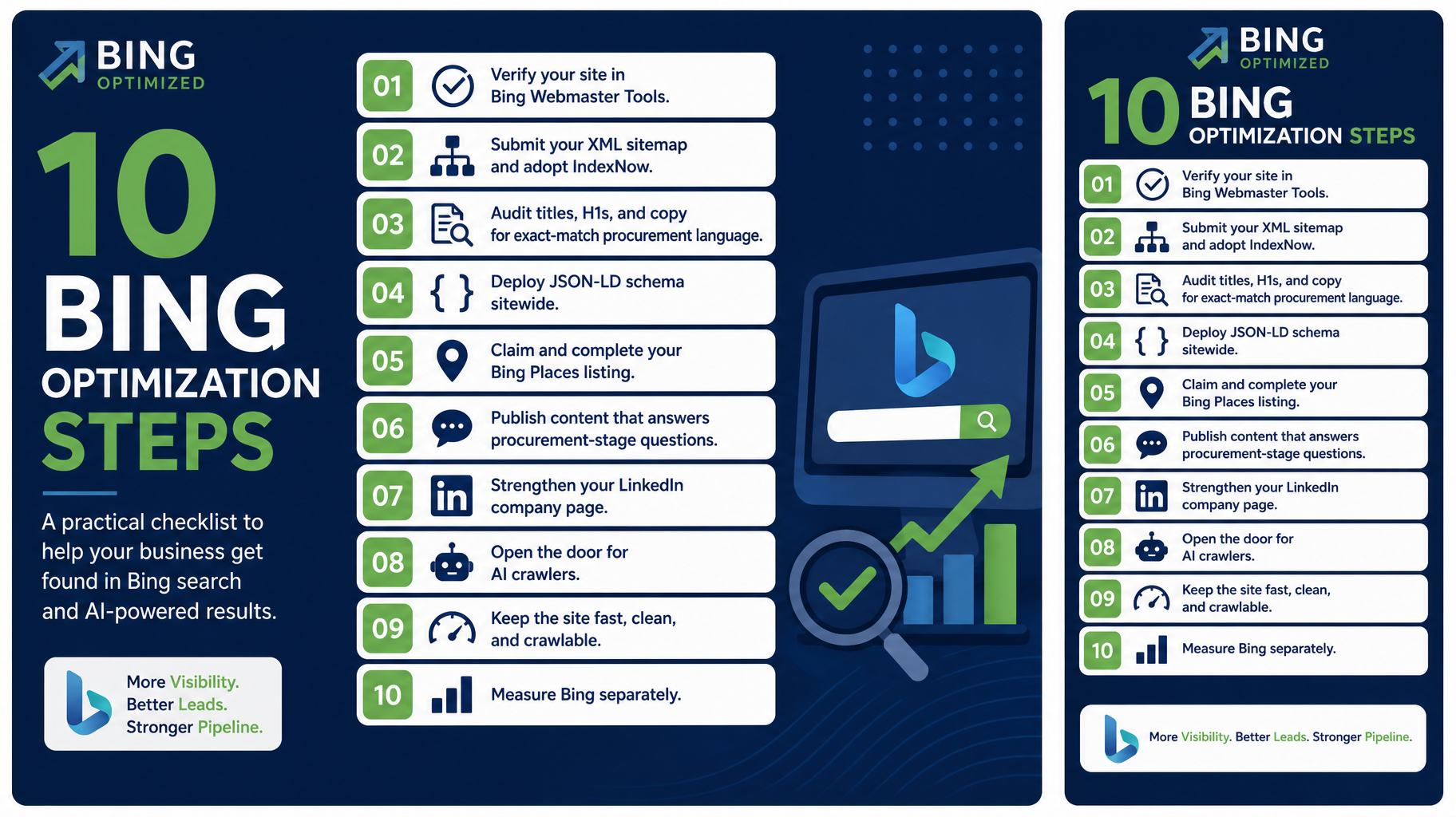 Branded checklist graphic of the 10 optimization steps, formatted for easy social sharing