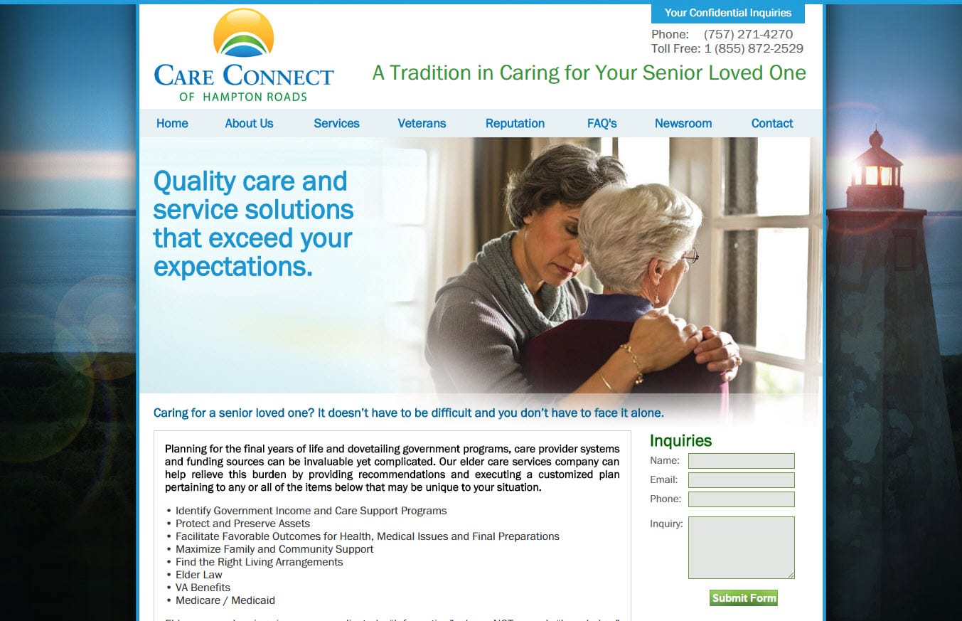 Website Design For Medical Senior Care Consultants Seo