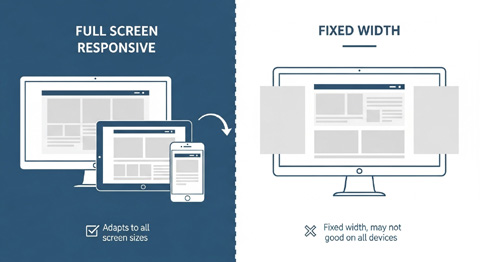 Full Screen Responsive vs. Fixed Width