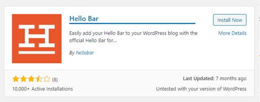Hello Bar Word Press Plugin